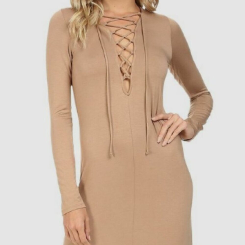 Rachel Pally Women's Jolene Lace-Up Long Sleeve Maxi Dress Size S
